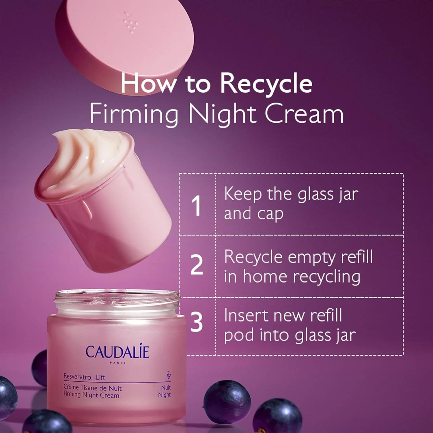 Сыворотка Caudalie — Увлажняющий ночной Resveratrol-Lift с ретинолом, многоразовый, 50 мл — фото 3