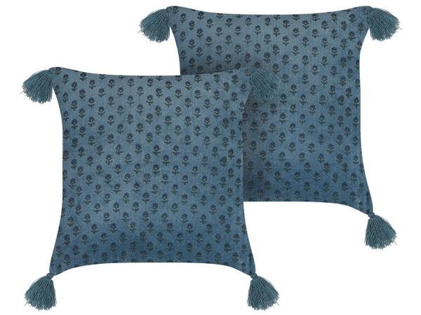 

Подушка Beliani 2 шт RIBES, 45x45x45 см цвет blau/dunkelblau