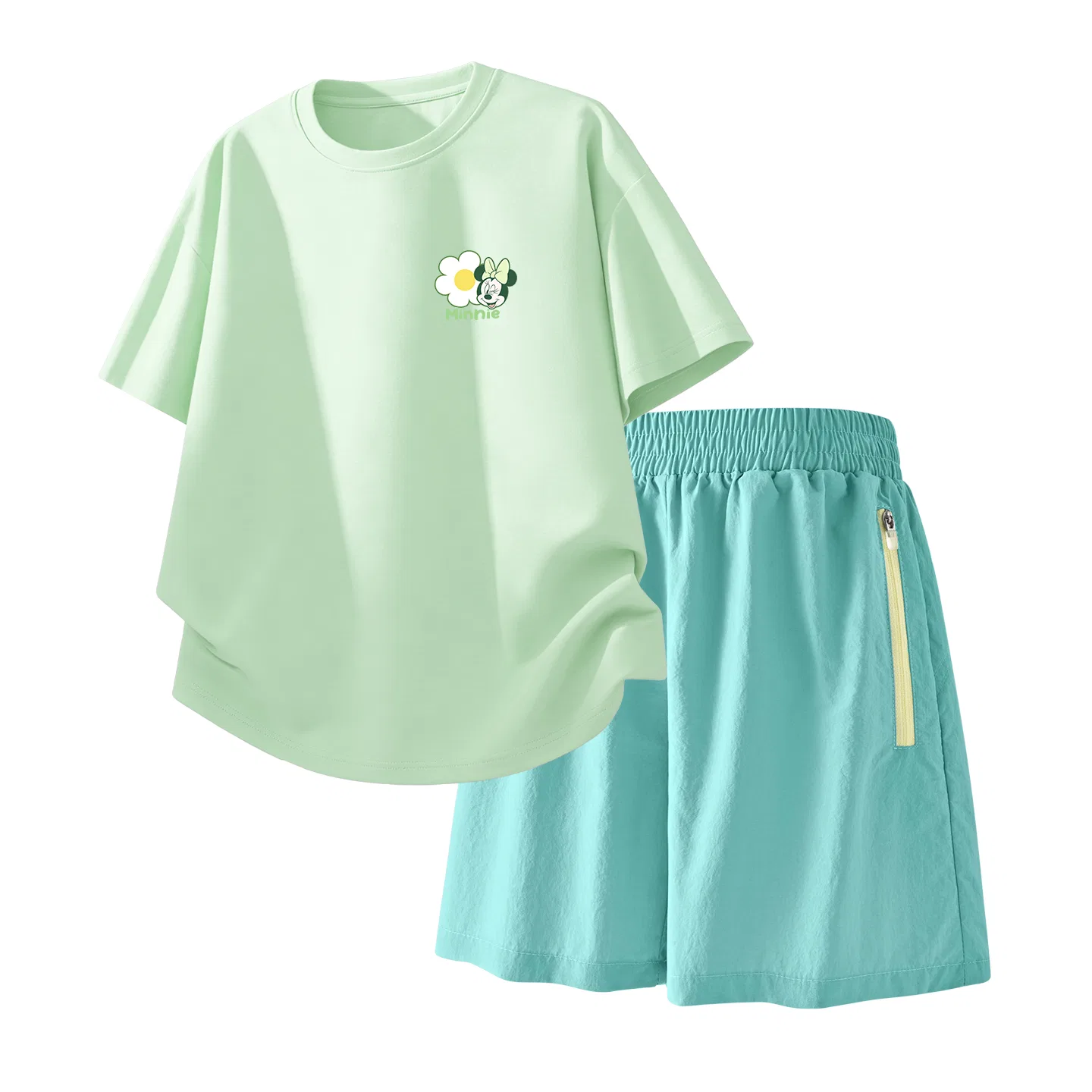 Детский спортивный костюм Casual Sportswear 2 Piece Set Disney, Di Floral K Milk Green+Solid Color Mint Green