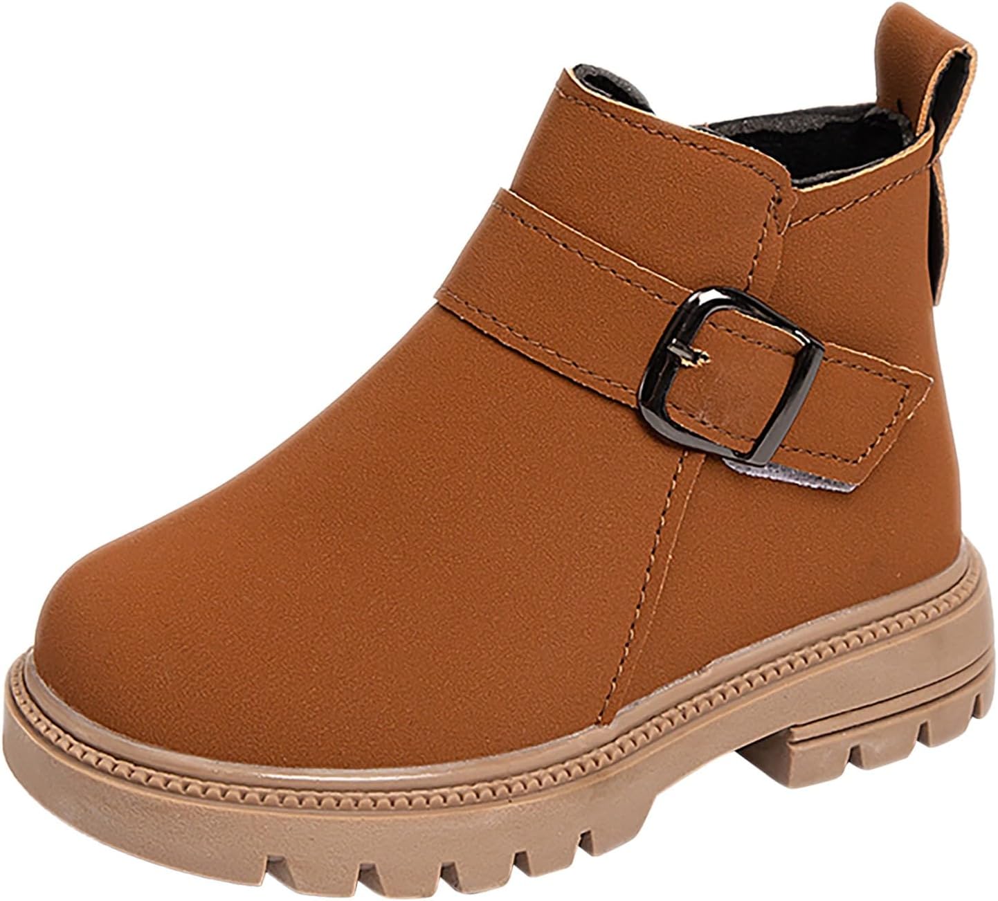 

Девочковые ботинки IWIHMIV с противоскользящей подошвой, детские ботильоны с боковой молнией, теплые низкие ботинки на зиму, короткие ботиночки для снега, обувь для улицы, Q7-Brown