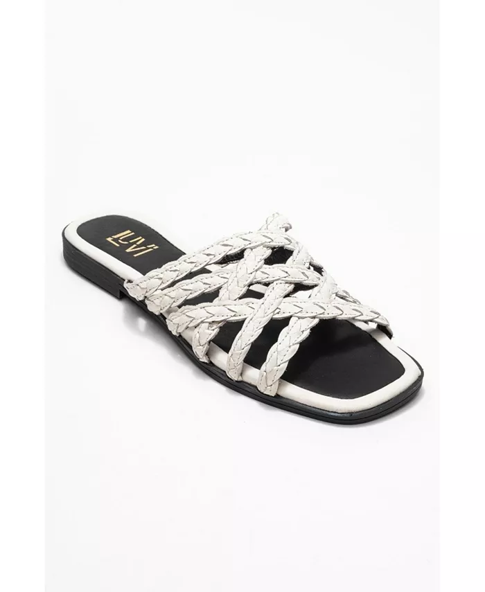 Кожаные сланцы Alisha Slide (Женские) Forever & Always Shoes, загар/бежевый