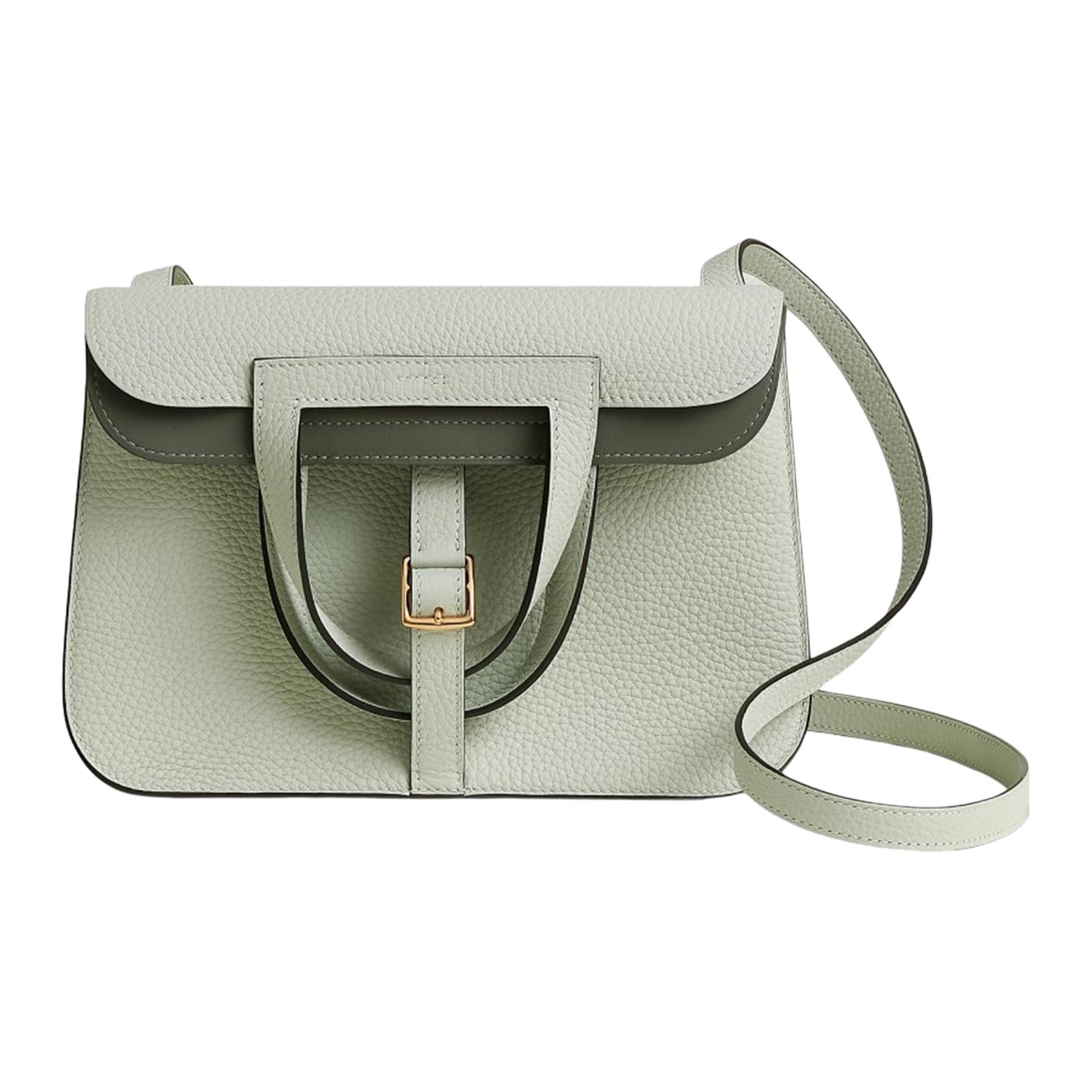 

Сумка Halzan Clemence из кожи Bullock через плечо и кросс-боди женская кристально-серая и кучево-дождевая серая HERMES