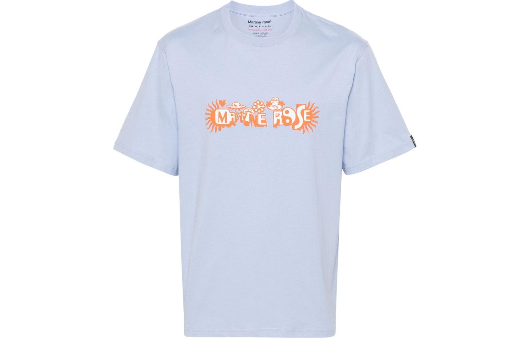 

Футболка из хлопка с логотипом Martine Rose, синий