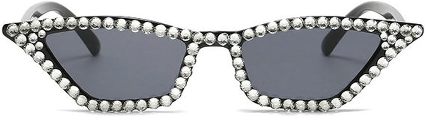 

COTIA Сексуальные женские модные солнцезащитные очки «кошачий глаз» с бриллиантами, защита от ультрафиолета UV400, для музыкальных фестивалей, с небольшими блестками, милый дизайн, кристаллы, Black