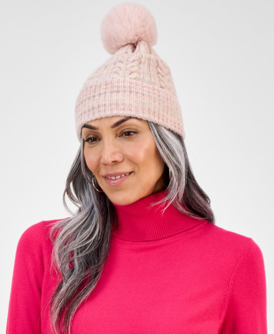 

Женская вязаная шапка с косами и эффектом космической окраски, эксклюзивно для Macy's Style & Co, Blush Multi