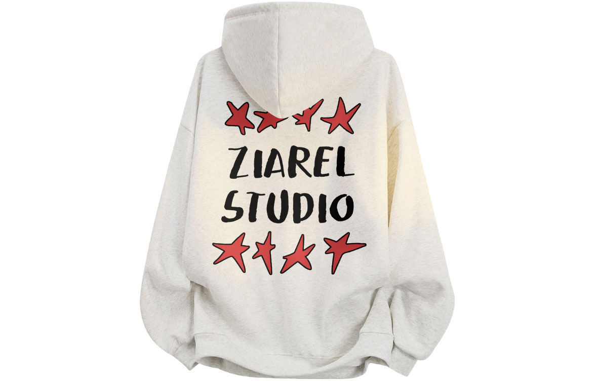 

Толстовка Unisex Hooded Moderate Heavyweight ZIAREL, белый heather серый