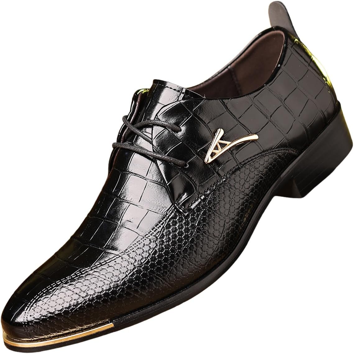 

Мужские кожаные туфли в стиле бизнес-кэжуал. Модный формальный стиль, подходит для вечеринок и повседневной носки Fusecottc, черный