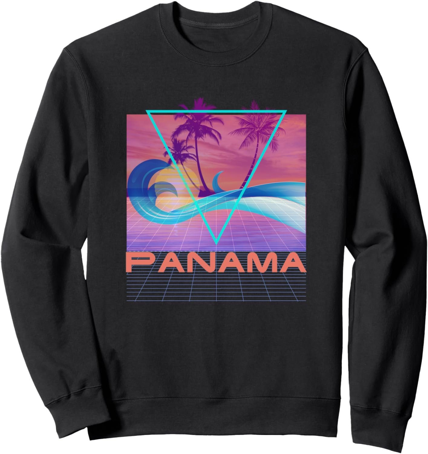 

Панамская ретро-толстовка в стиле 80-х, Vaporwave, для пляжного отдыха Panama Retro Souvenir Apparel, черный