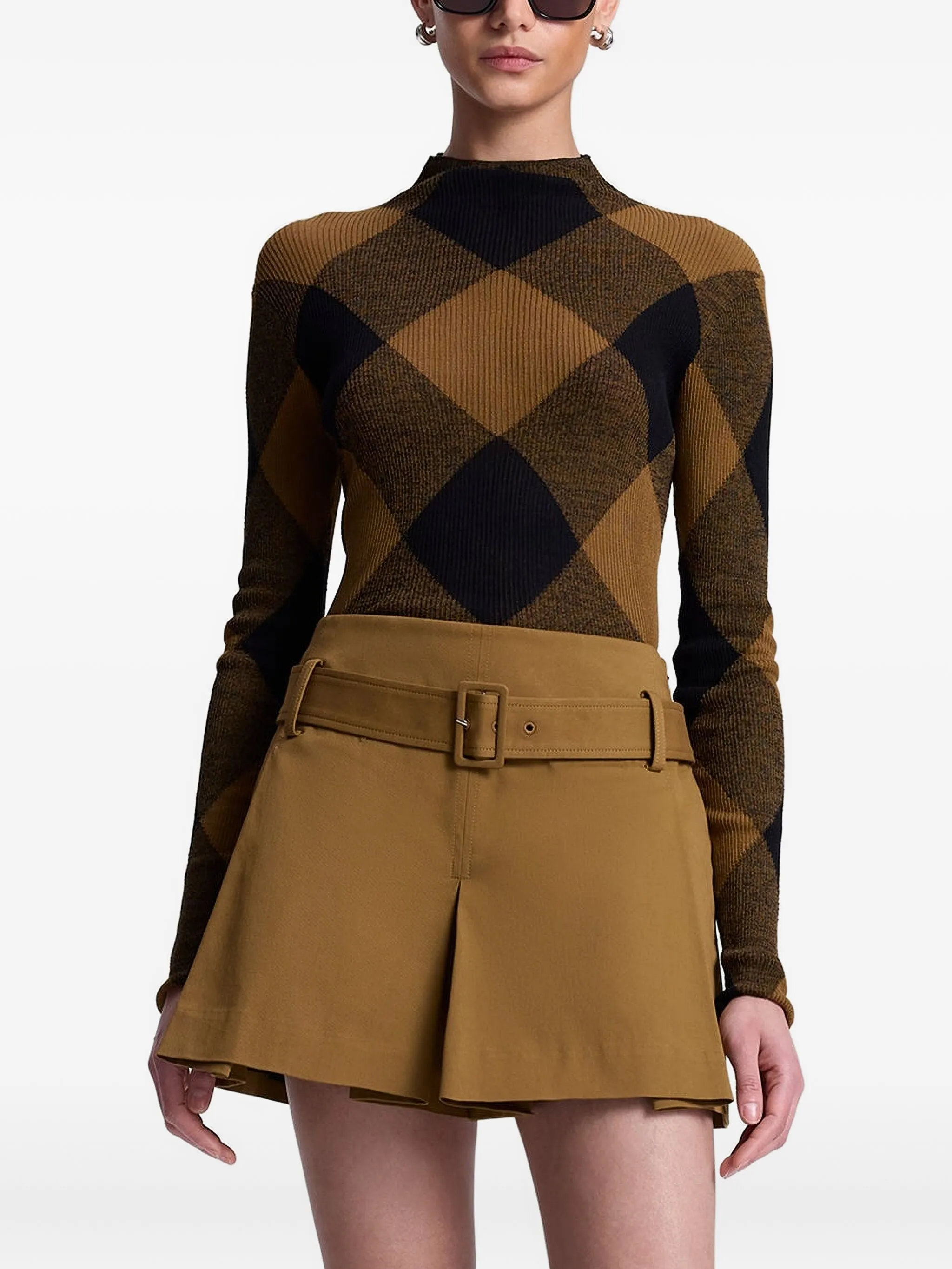 

Футболка в клетку Hugh A.L.C., коричневый