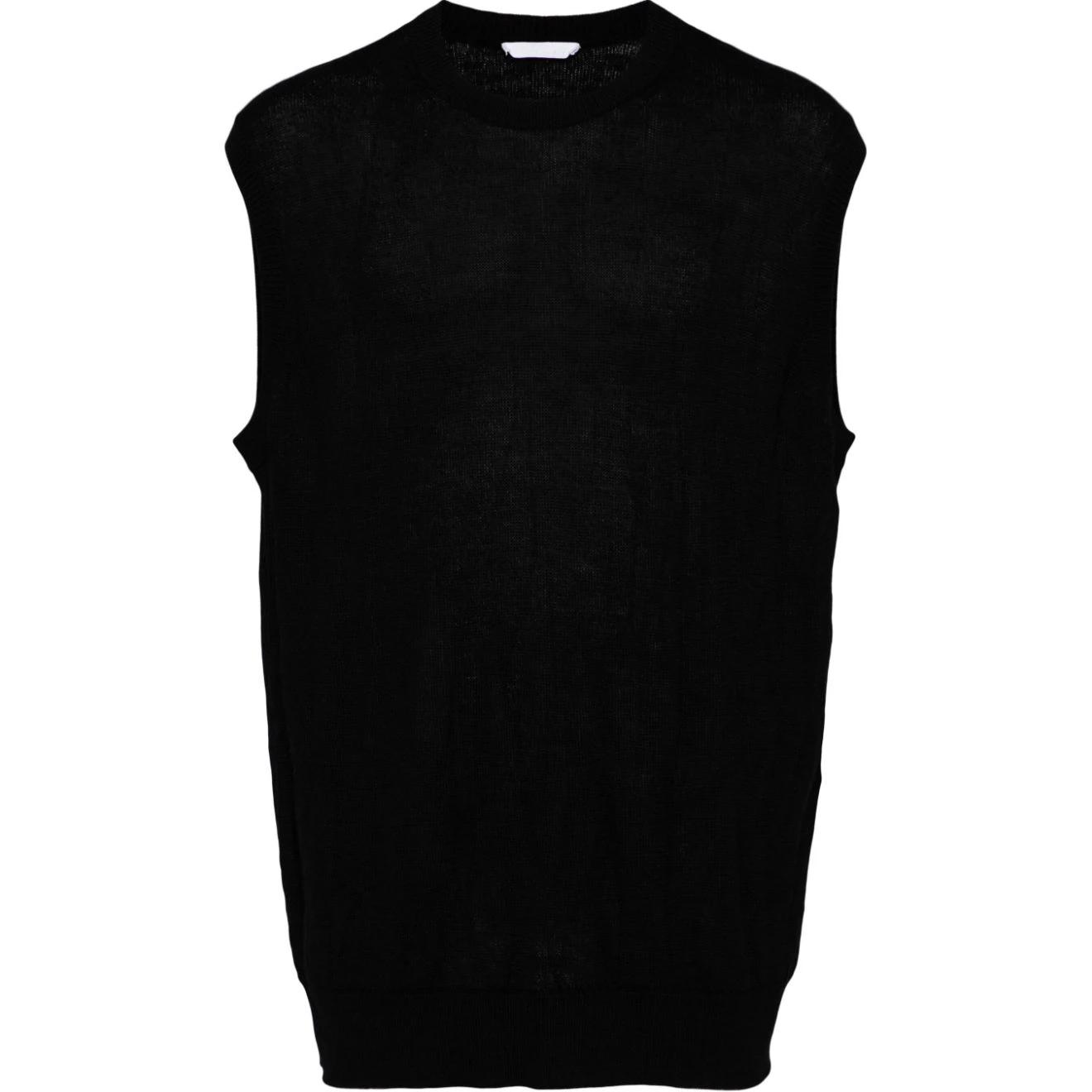 

Helmut Lang Интарсия вязаный жилет с круглым вырезом, Black