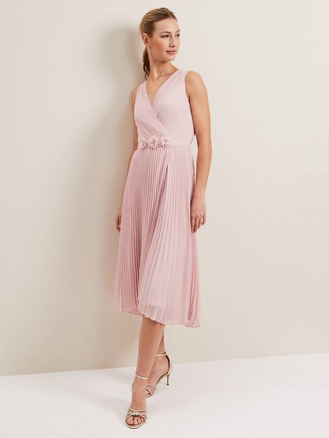 

Плиссированное платье миди от cressida Phase Eight, цвет Antique Rose