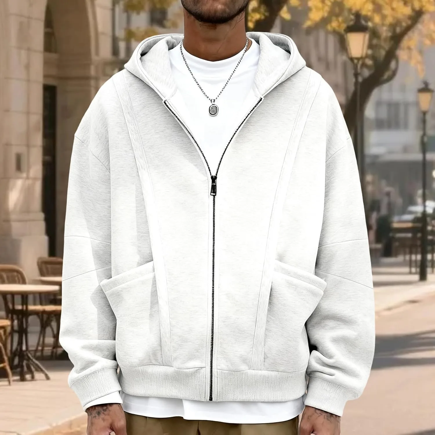 Мужская худи оверсайз с карманом — фото 2