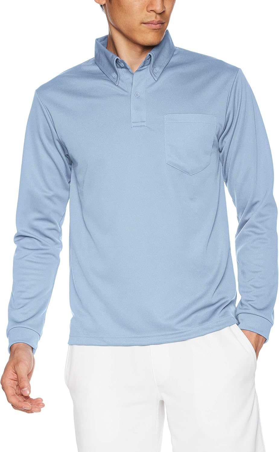 

Мужская рубашка-поло с длинным рукавом Glimmer 00314-ABL, с карманом, материал DRY, застежка на пуговицы спереди, плотность ткани 4,4 унции, светло-синий