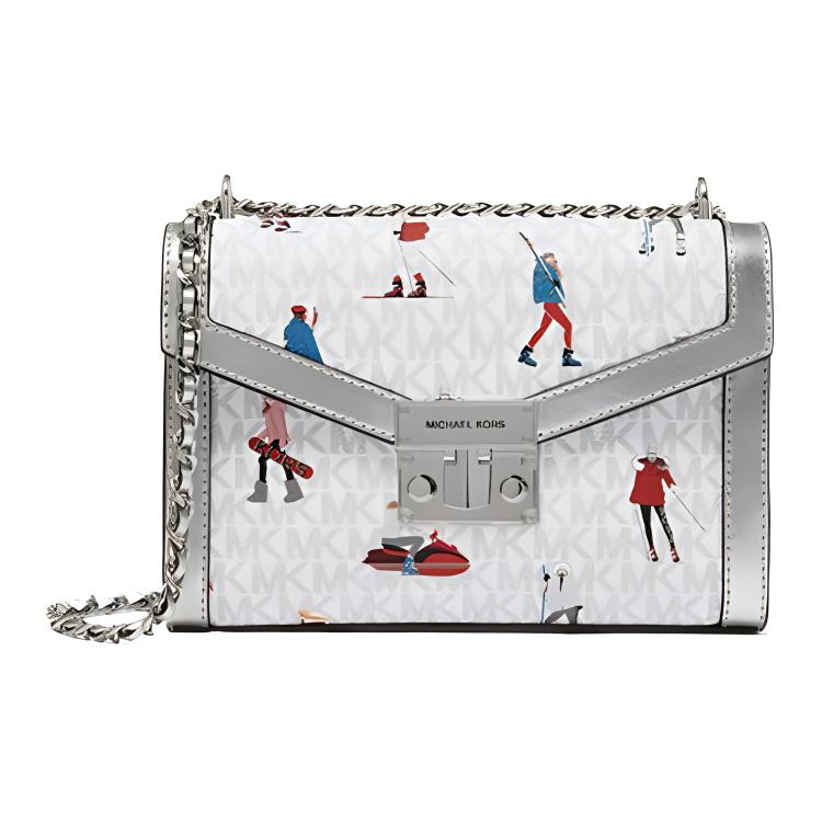 

Сумка-конверт Jet Set из искусственной кожи, через плечо, кроссбоди среднего размера для женщин белый MICHAEL KORS