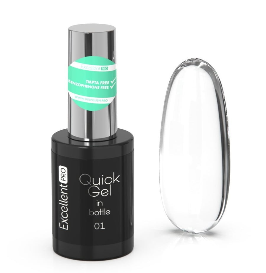 

Excellent Pro Quick Gel In Bottle Гель во флаконе для наращивания 01 Прозрачный