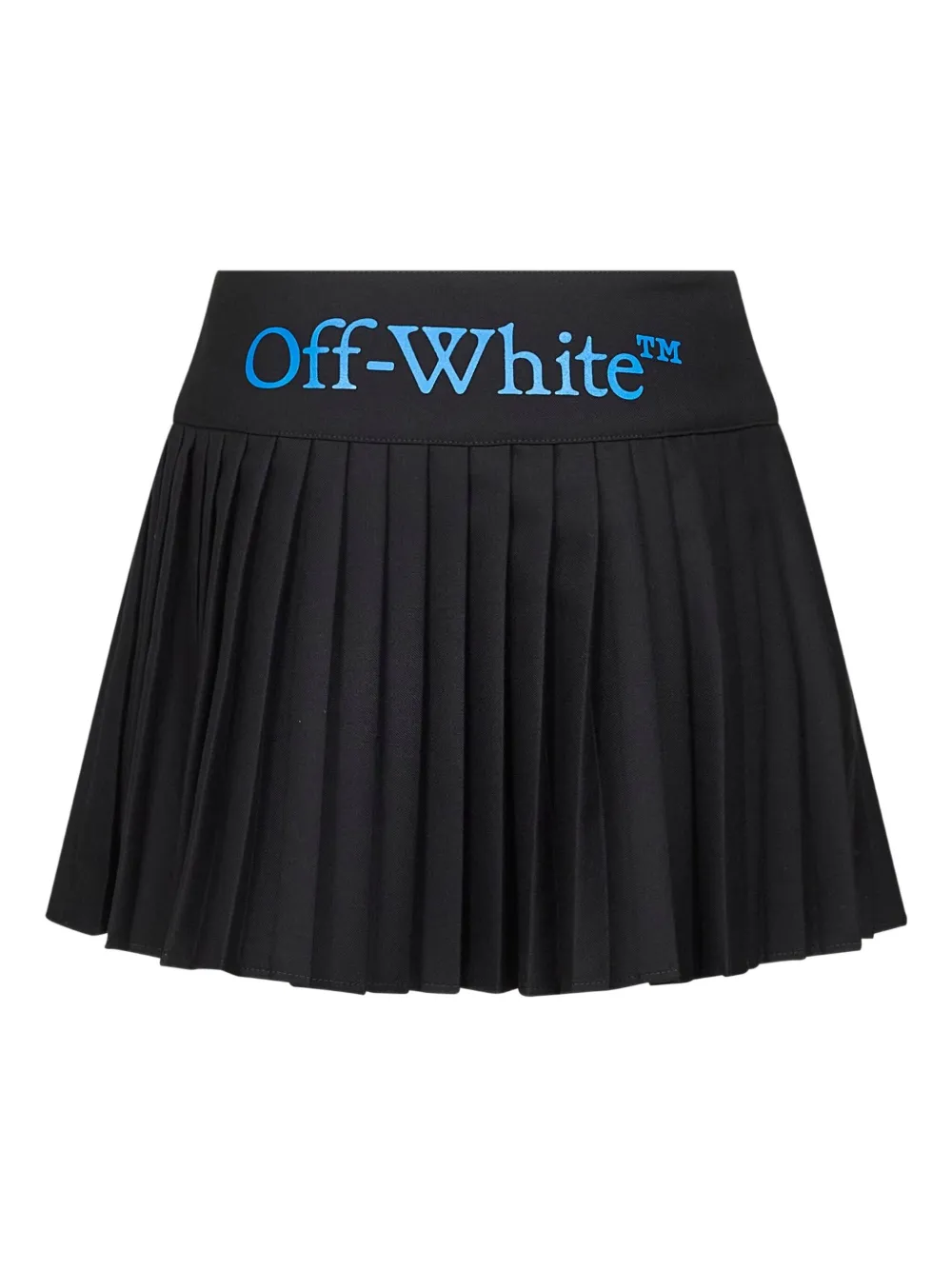 Плиссированная юбка мини с логотипом Off-White, черный — фото 2