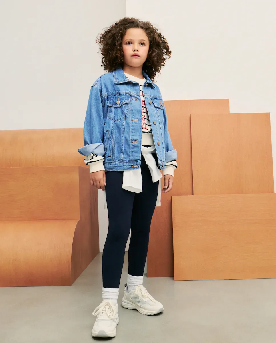 Базовые леггинсы для девочки, однотонные Kids El Corte Inglés, темно-синий