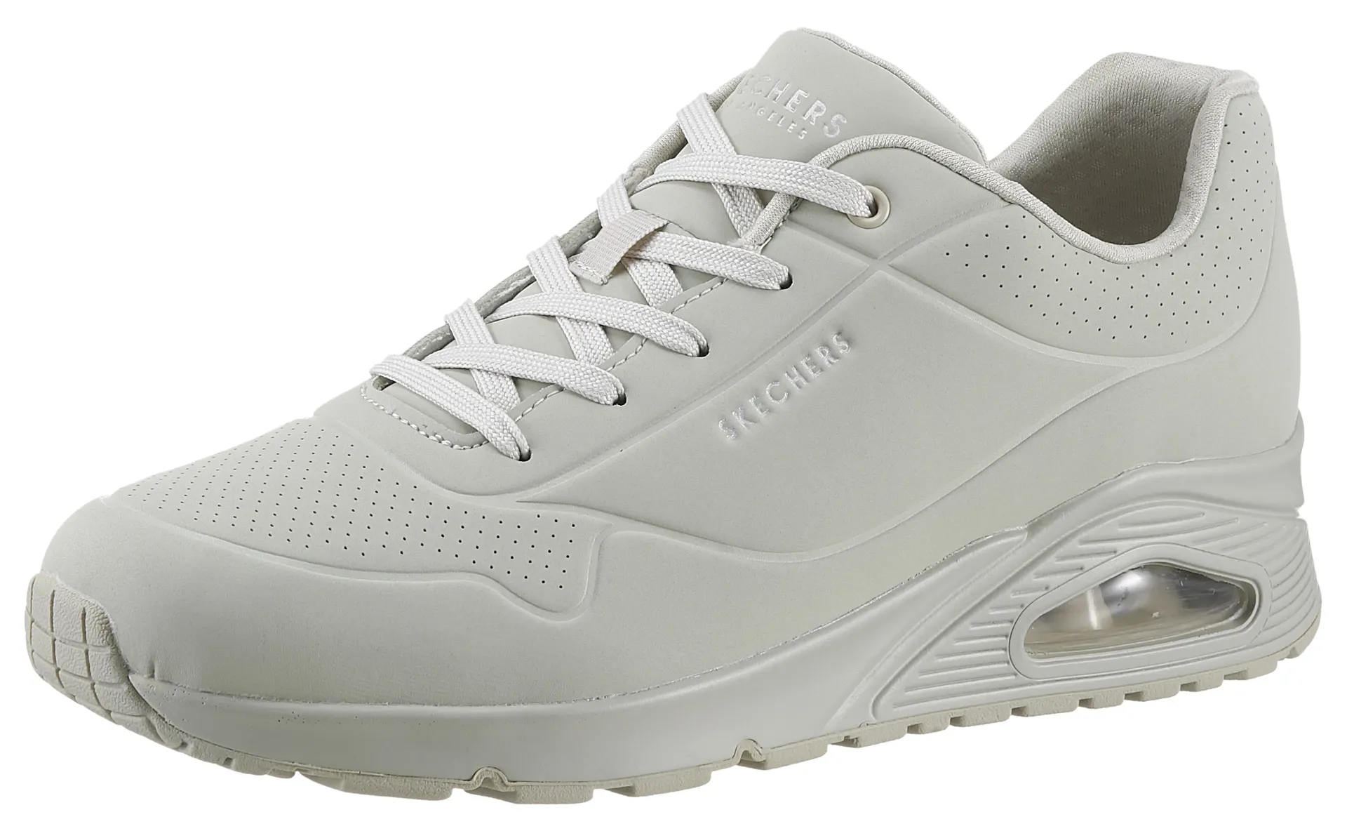 Кроссовки Skechers на танкетке "UNO STAND ON AIR", мягкая стелька, повседневная обувь, полуботинки, туфли на шнуровке, серый