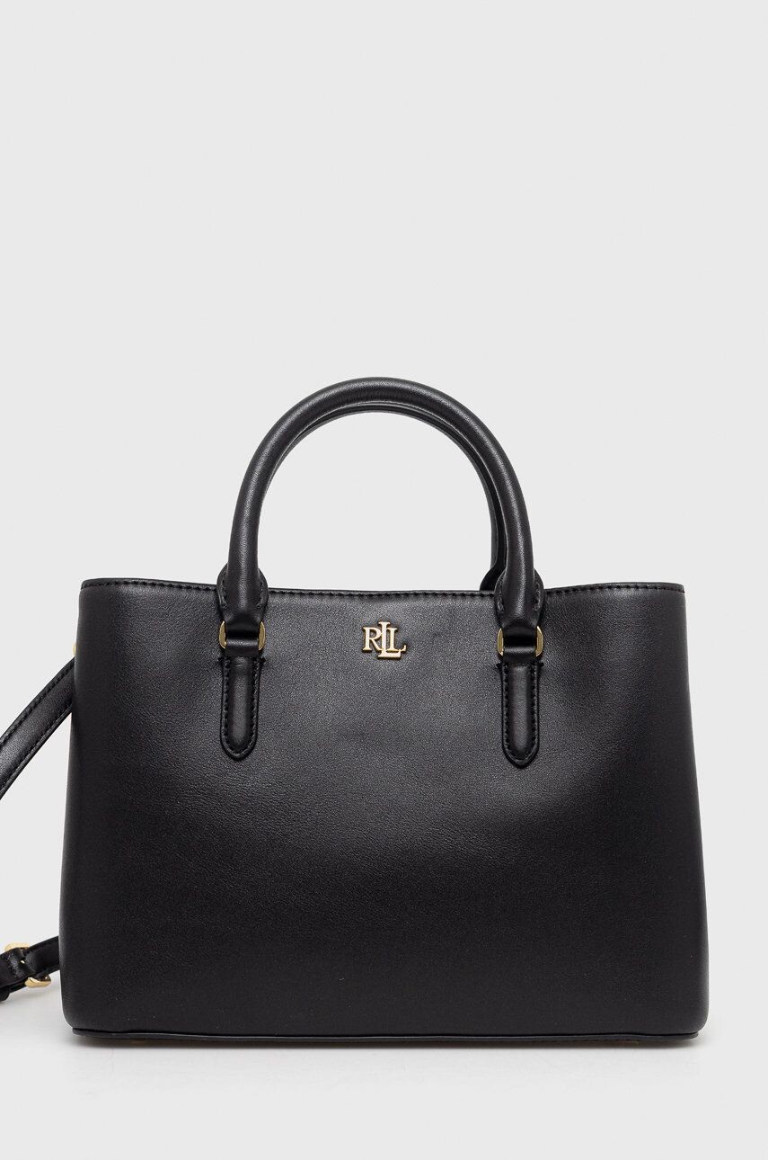 

Кожаная сумка Lauren Ralph Lauren, черный