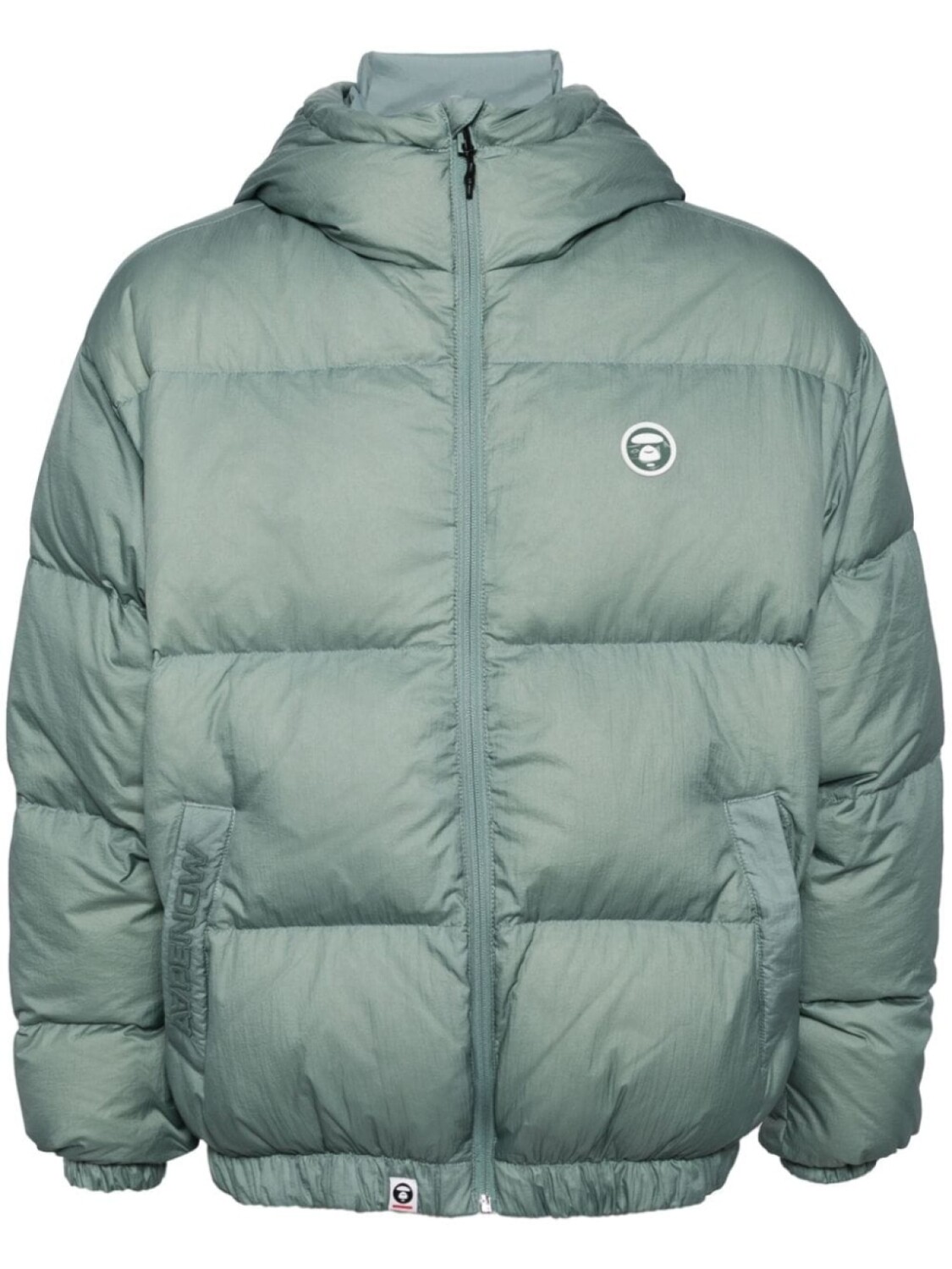 

AAPE BY *A BATHING APE пуховик с нашивкой-логотипом, зеленый