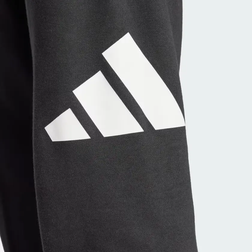 Adidas ЭССЕНШИАЛЗ SS25 Спортивная одежда Спортивные штаны с большим логотипом French Terry Мужские Black/White — фото 4