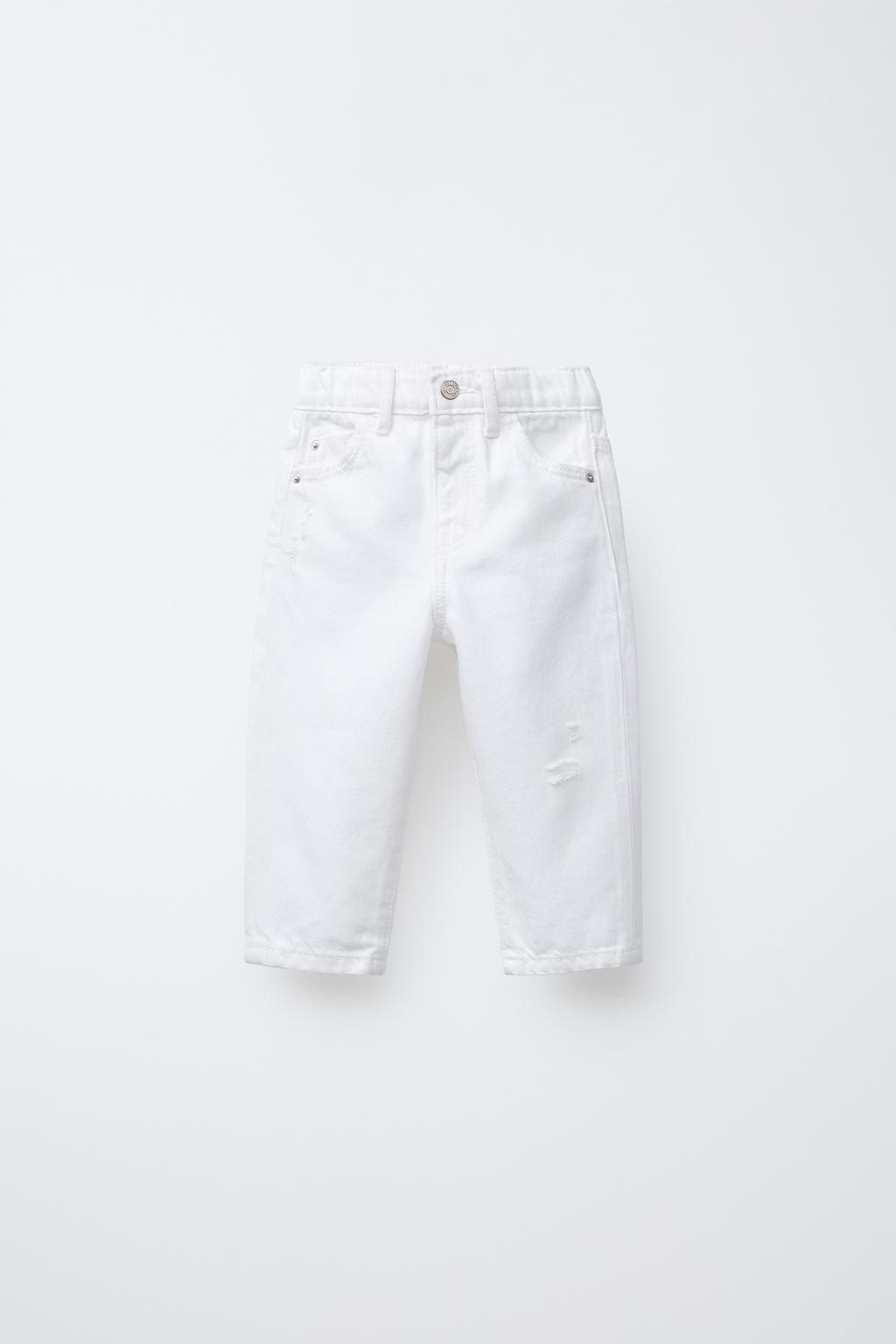 

Рваные мамины джинсы ZARA, белый