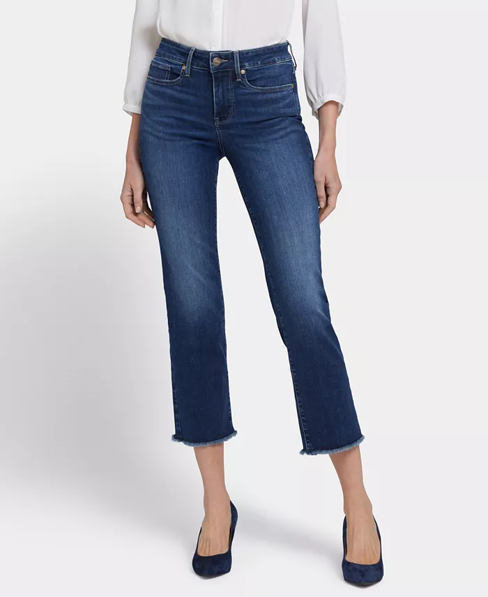 

Женские джинсы Marilyn Straight Ankle с бахромой по низу NYDJ, синий
