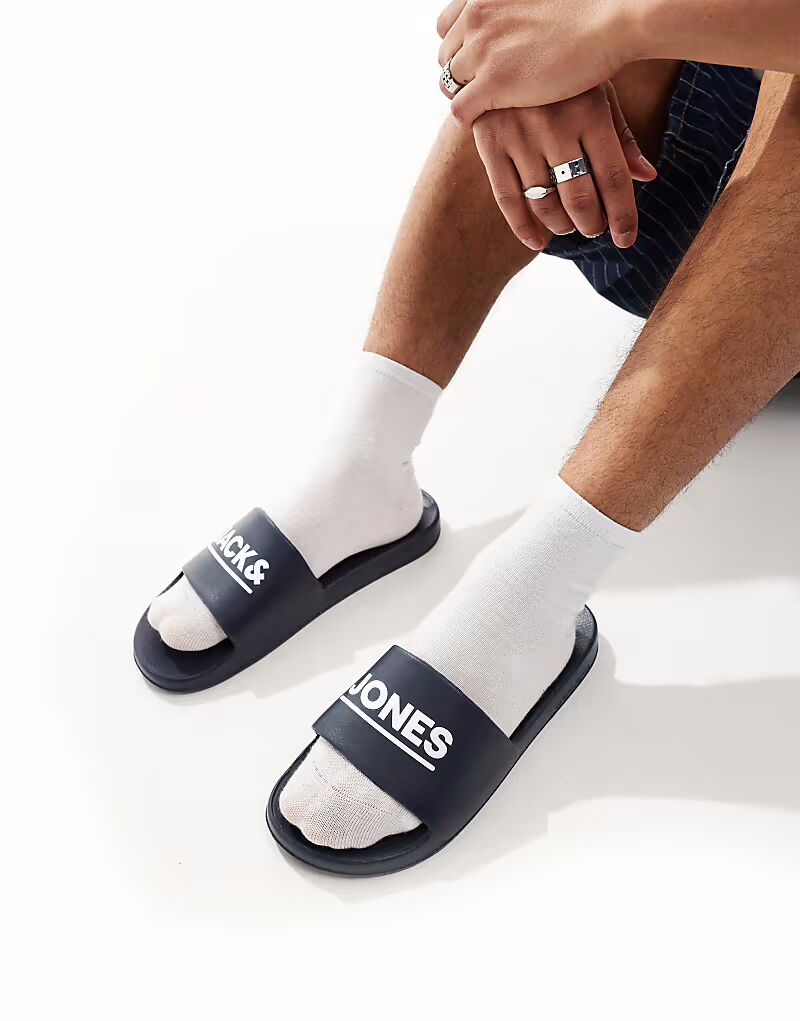 

Шлепанцы для бассейна Jack & Jones темно-синего цвета