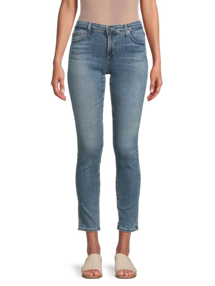 

Джинсы суперскинни со средней посадкой до щиколотки Ag Jeans, цвет Mastic Blue