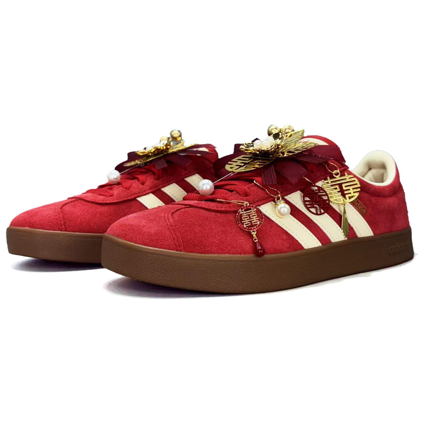 Adidas Vl Court Classic устойчивые к истиранию и скольжению низкие кроссовки для скейтбординга Unisex красные — фото 4