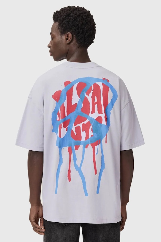 

Хлопковая футболка Allsaints, фиолетовый