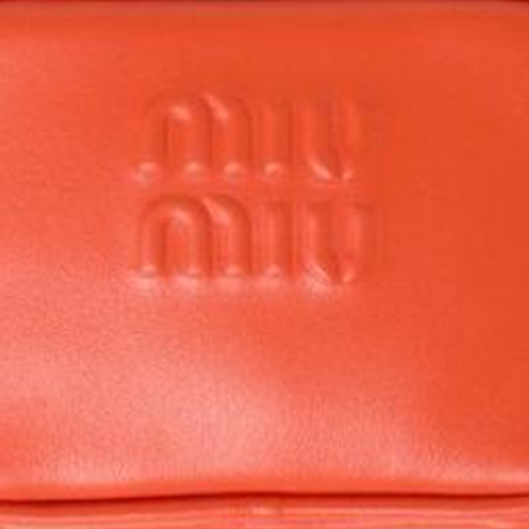 MIU MIU Кожаный аксессуар для сумки женский оранжевый, Orange — фото 4