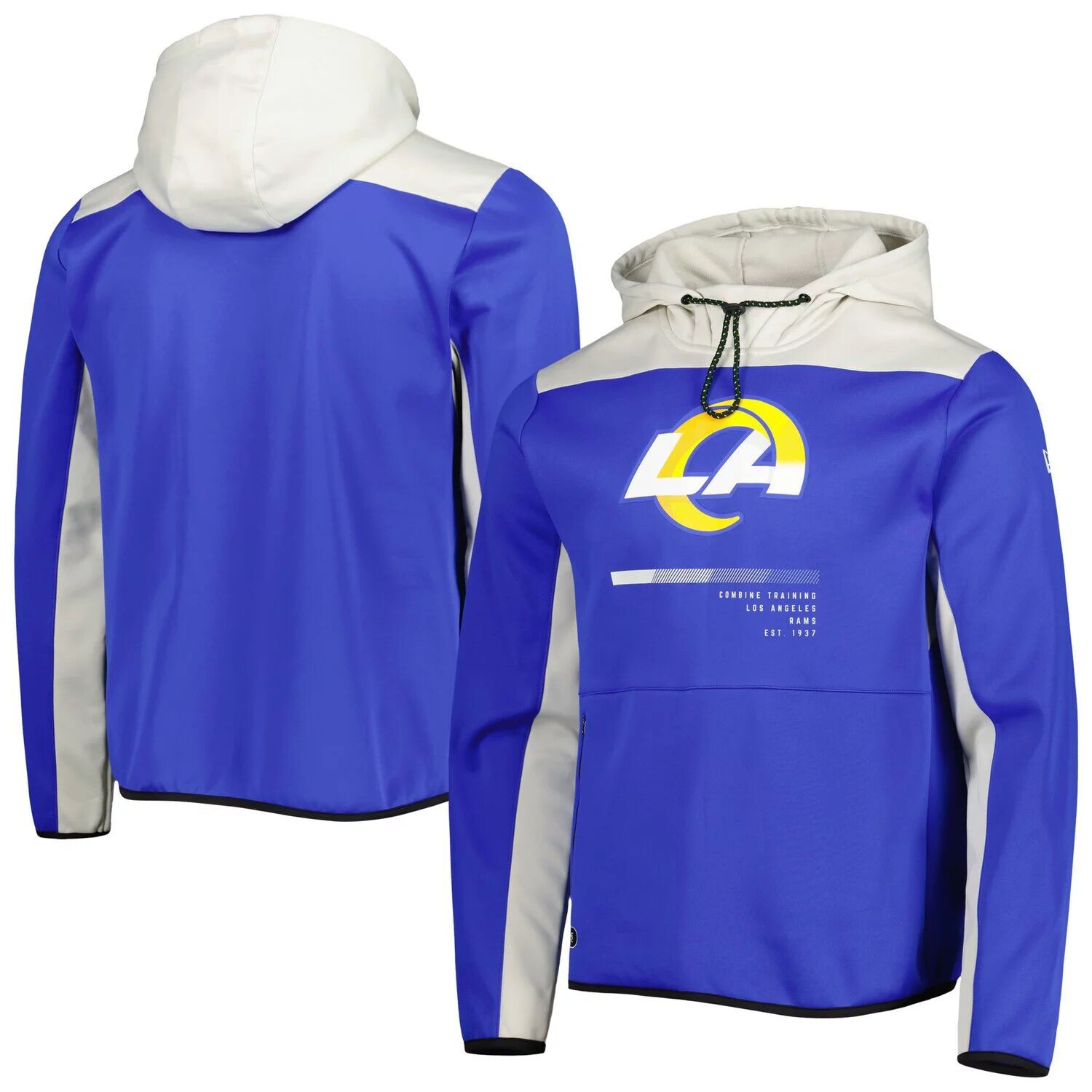 

Мужской пуловер с капюшоном Royal Los Angeles Rams Joint Authentic Hard Hitter New Era