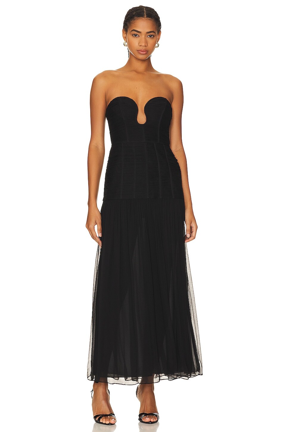 

Платье миди Shona Joy Isola Strapless, черный
