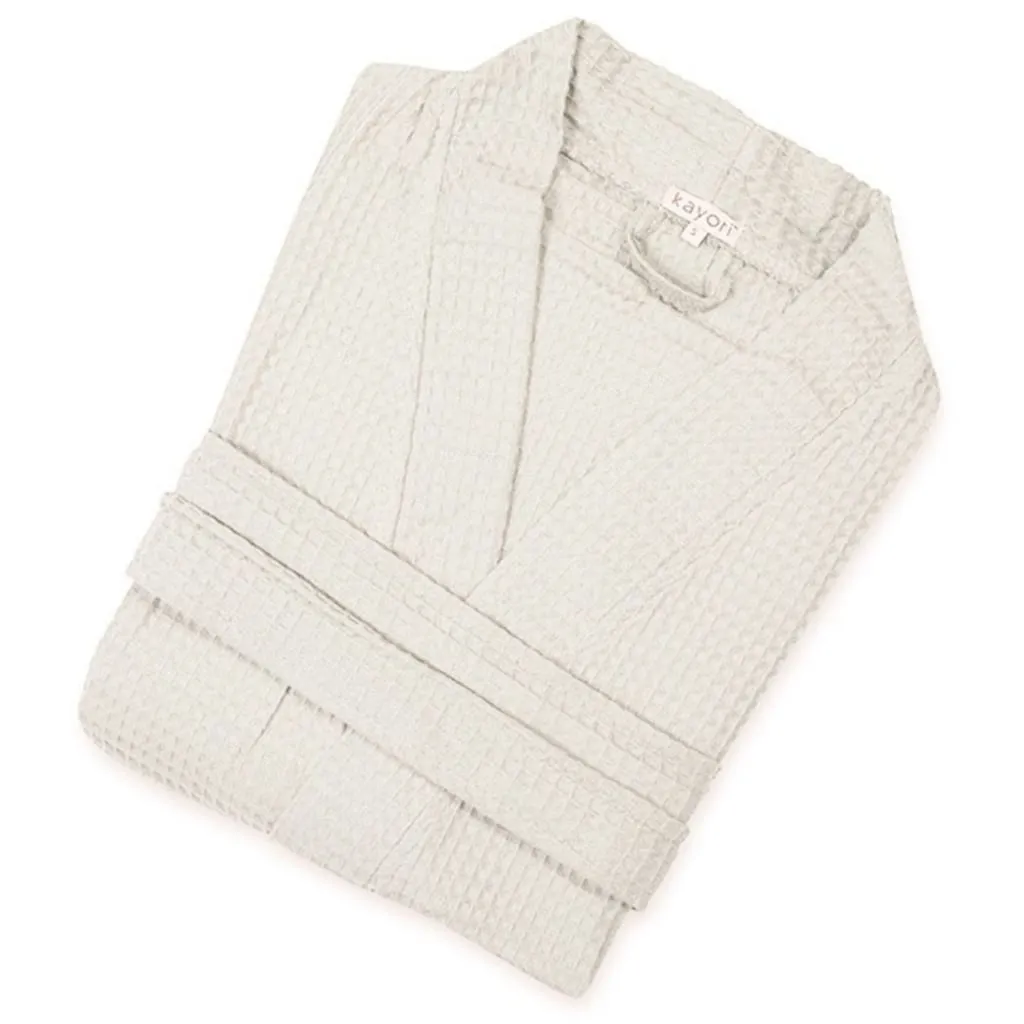 

Халат Гейша из высококачественного вафельного пикé Kayori, Offwhite