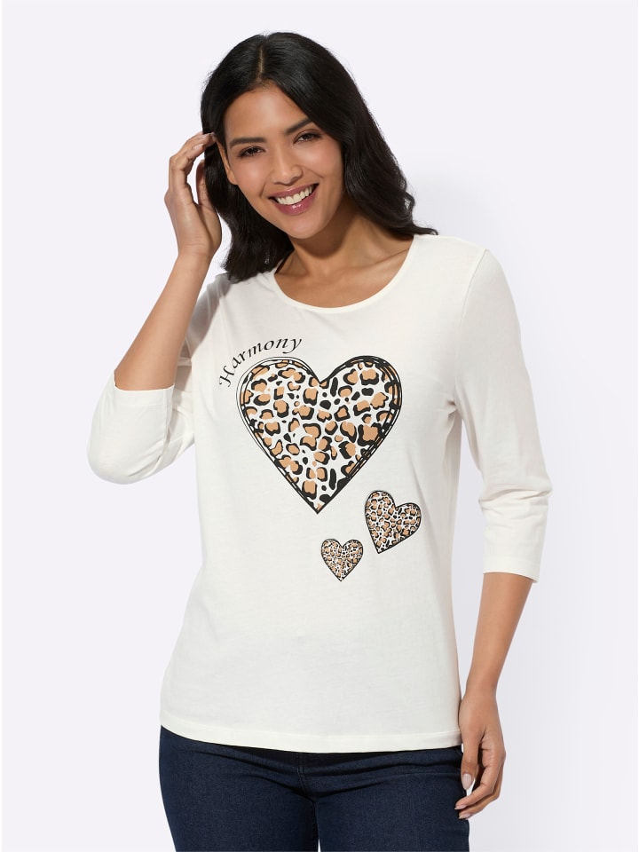 

Рубашка с рукавами 3/4 в цвете экрю-черный Sieh an!