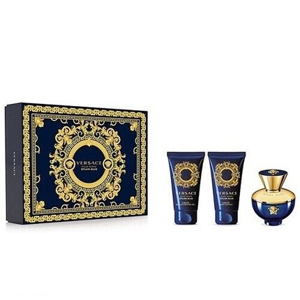 Dylan Blue 50 мл Edp спрей + 50 мл гель для душа + 50 мл лосьон для тела подарочный набор 2023, Versace
