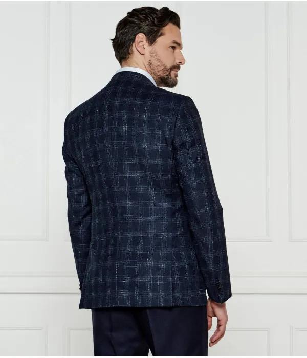 Элегантный шерстяной жакет h-hutson-233 Slim fit Boss, синий — фото 3