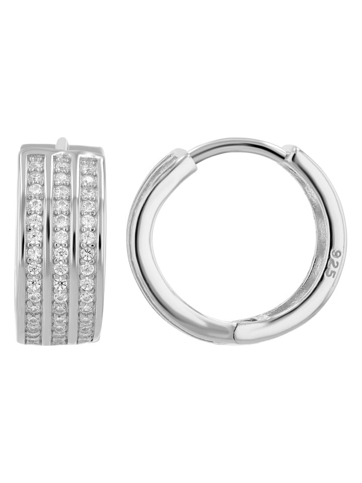 

Adeliás Женские серьги - серьги-кольца из серебра 925 пробы с кубическим цирконием в серебряной оправе