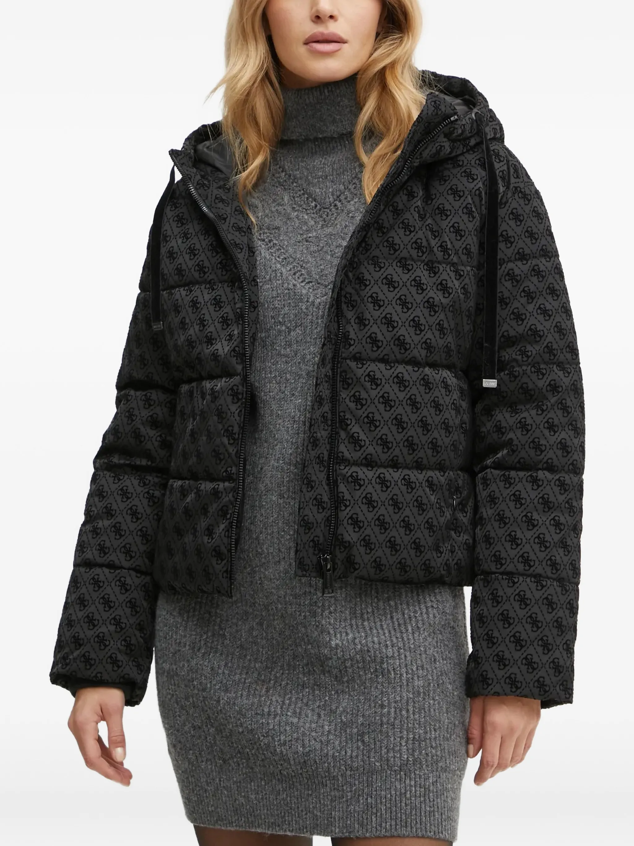 

Пуховик с логотипом 4G Guess Usa, черный