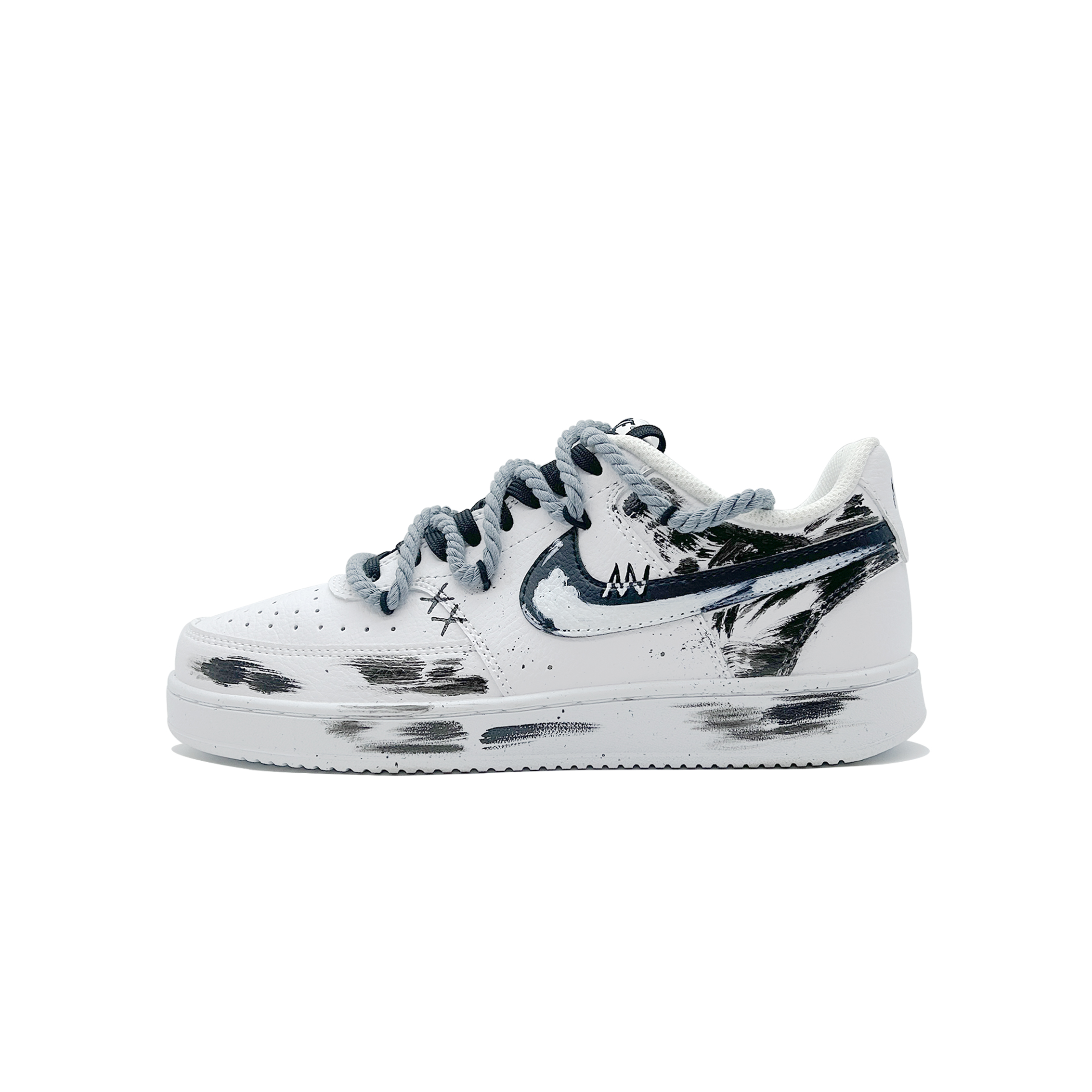 

Nike Кроссовки Court Vision 1 с низким верхом, амортизирующие, противоскользящие, износостойкие, для скейтбординга, мужские, черно-белые