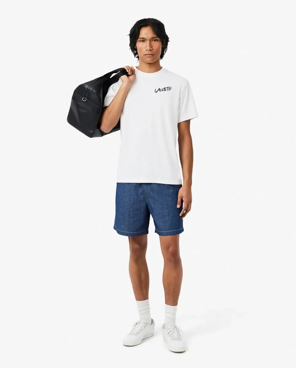 Мужская футболка с коротким рукавом Lacoste, белый — фото 4