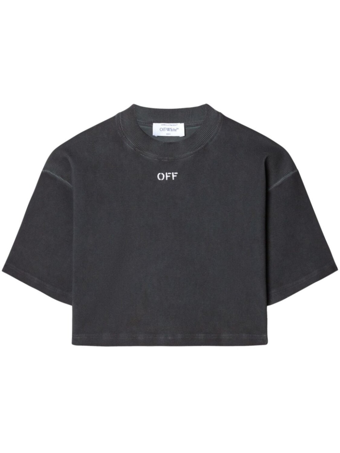 

Off-White футболка с вышитым логотипом, серый