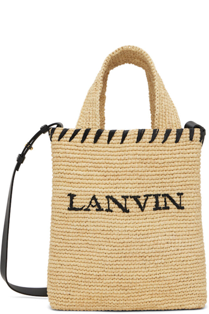

Бежевая сумка-тоут «Lanvin» Nano Raffia