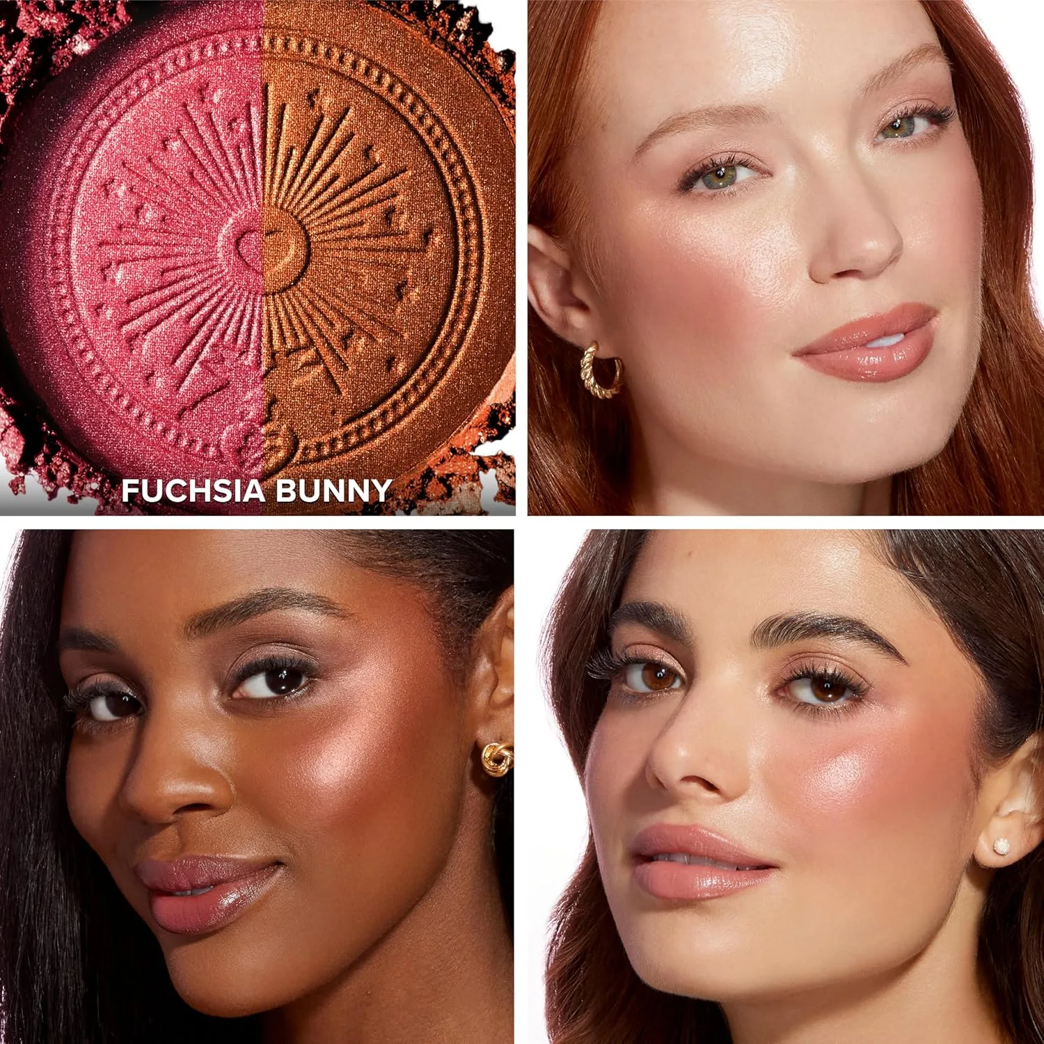Бронзер-румяна Too Faced Sun Bunny Blushing | Полупрозрачные, сияющие бронзеры-румяна с розовым подтоном, имитирующие естественный румянец., 04 Fuchsia Bunny (Luminous Fuchsia) — фото 4