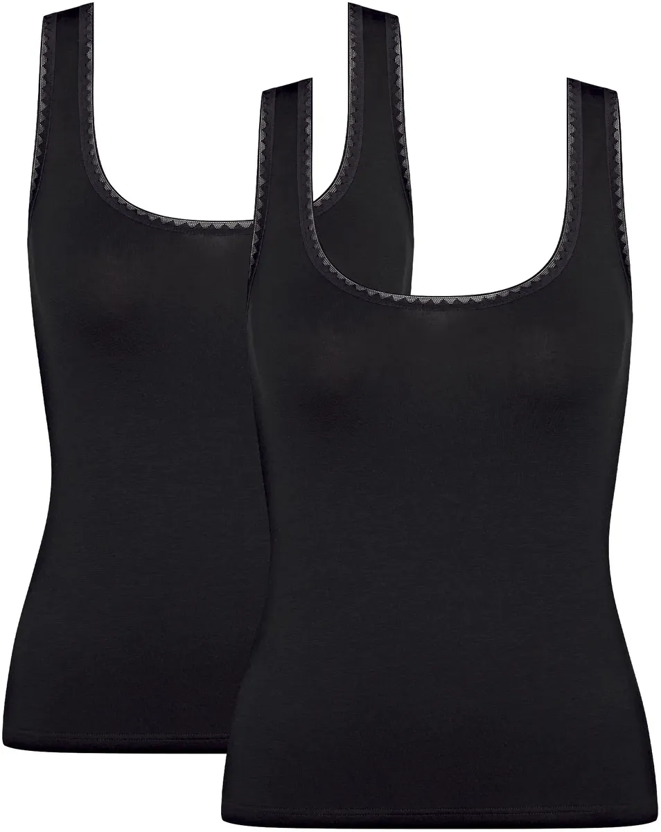 

Майка sloggi "GO Tank Top C2P" (2 шт. в упаковке), детали из нежного кружева, черный