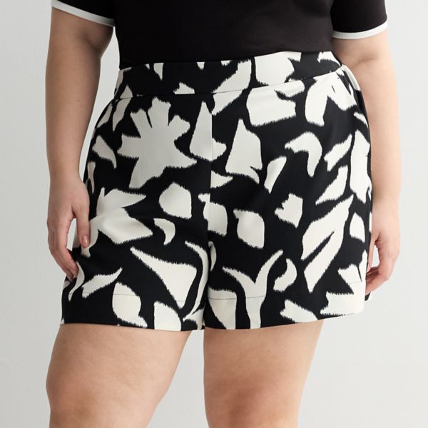 

Просторные шорты на резинке Nine West, цвет black eve abstract