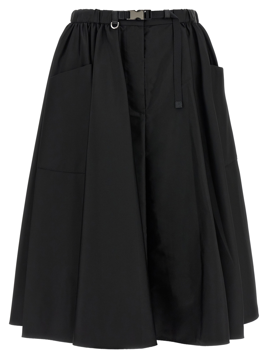 

Юбка из переработанного нейлона Prada, черный