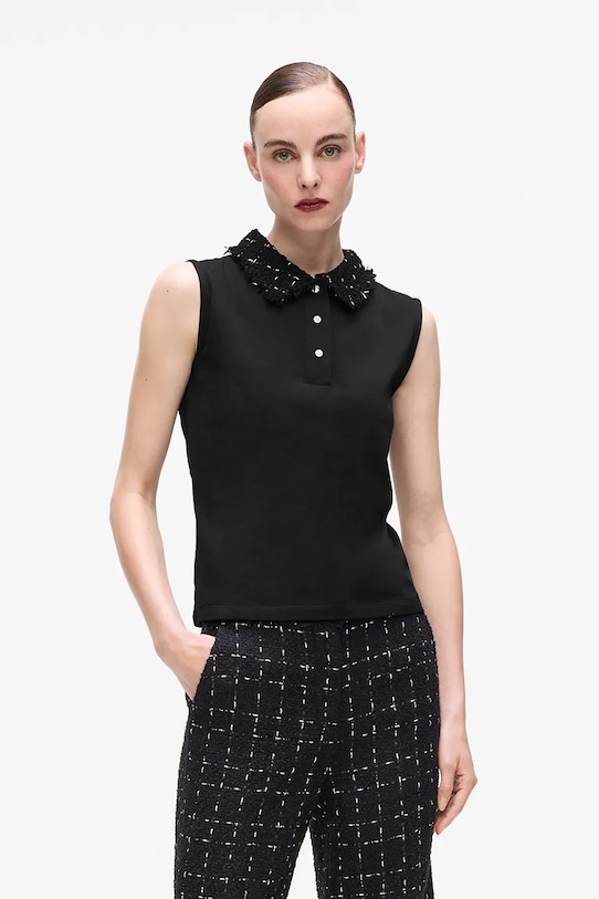 

Топ из смесовой шерсти Karl Lagerfeld, черный