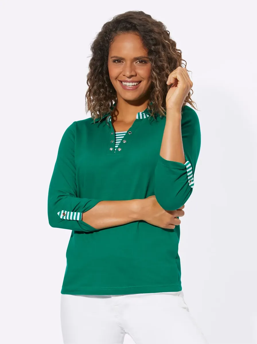

Рубашка с рукавом 3/4 "Shirt" в стиле casual Casual Looks, зеленый